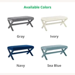 Other Bench In Gray Velvet With X-Base Frame Finish - 1500 1500 frame 0 1823