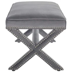 Other Bench In Gray Velvet With X-Base Frame Finish - 1500 1500 frame 0 1825