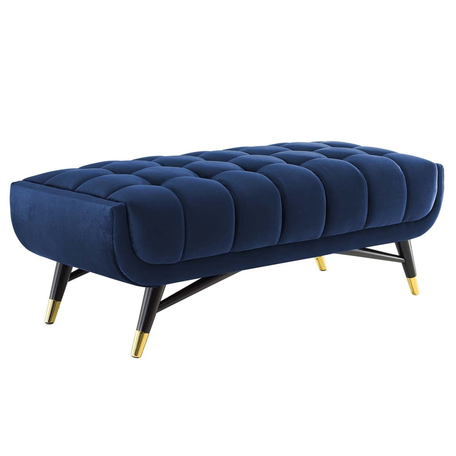 Other 47.5" Bench In Midnight Blue Velvet Upholstery 4 Other 47.5" Bench In Midnight Blue Velvet Upholstery - Image 4