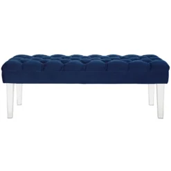 Other Bench In Navy Velvet Fabric W Clear Acrylic Legs - 1500 1500 frame 0 1862