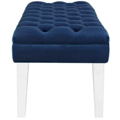 Other Bench In Navy Velvet Fabric W Clear Acrylic Legs - 1500 1500 frame 0 1863