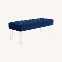 Other Bench In Navy Velvet Fabric W Clear Acrylic Legs - 1500 1500 frame 0 1865