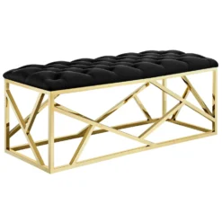 Other Bench In Tufted Black Velvet Polyester Fabric - 1500 1500 frame 0 1872