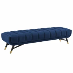 Other Bench In Midnight Blue Velvet Fabric W/ Black Legs - 1500 1500 frame 0 1883