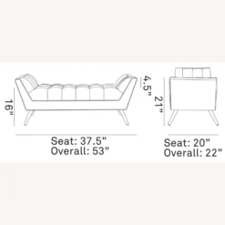 Other Bench In Azure Tufted Fabric W/ Tapered Wood Legs - 1500 1500 frame 0 1893