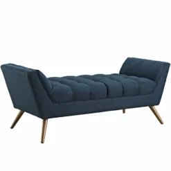Other Bench In Azure Tufted Fabric W/ Tapered Wood Legs - 1500 1500 frame 0 1895