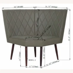 Other Corner Bench In Grey Quilted Back Fabric - 1500 1500 frame 0 1901