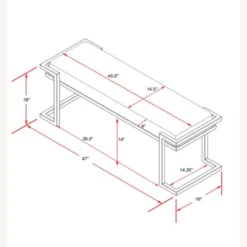 Other Bench In Striped White & Black Woven Cotton Finish