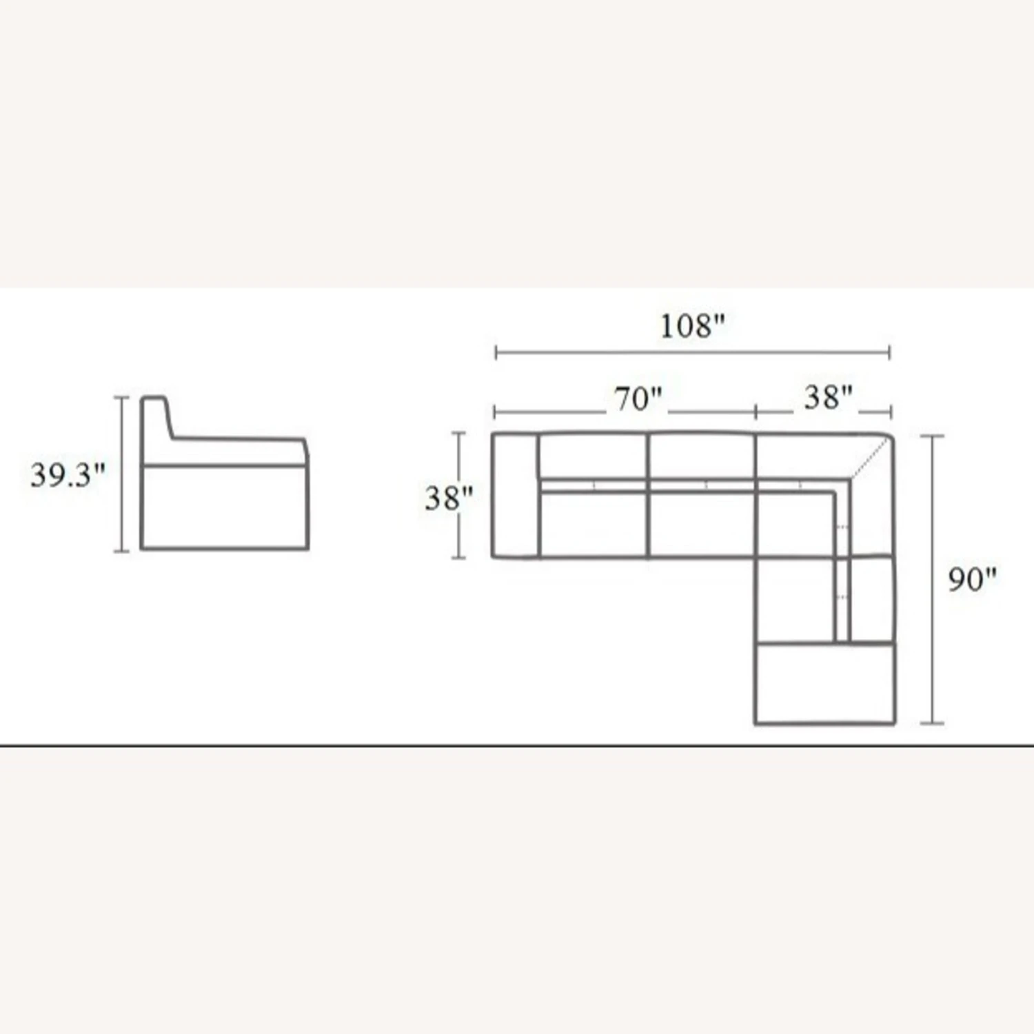 Other Left-Hand Facing Chaise In Neutral Light Grey 2 Other Left-Hand Facing Chaise In Neutral Light Grey - Image 2