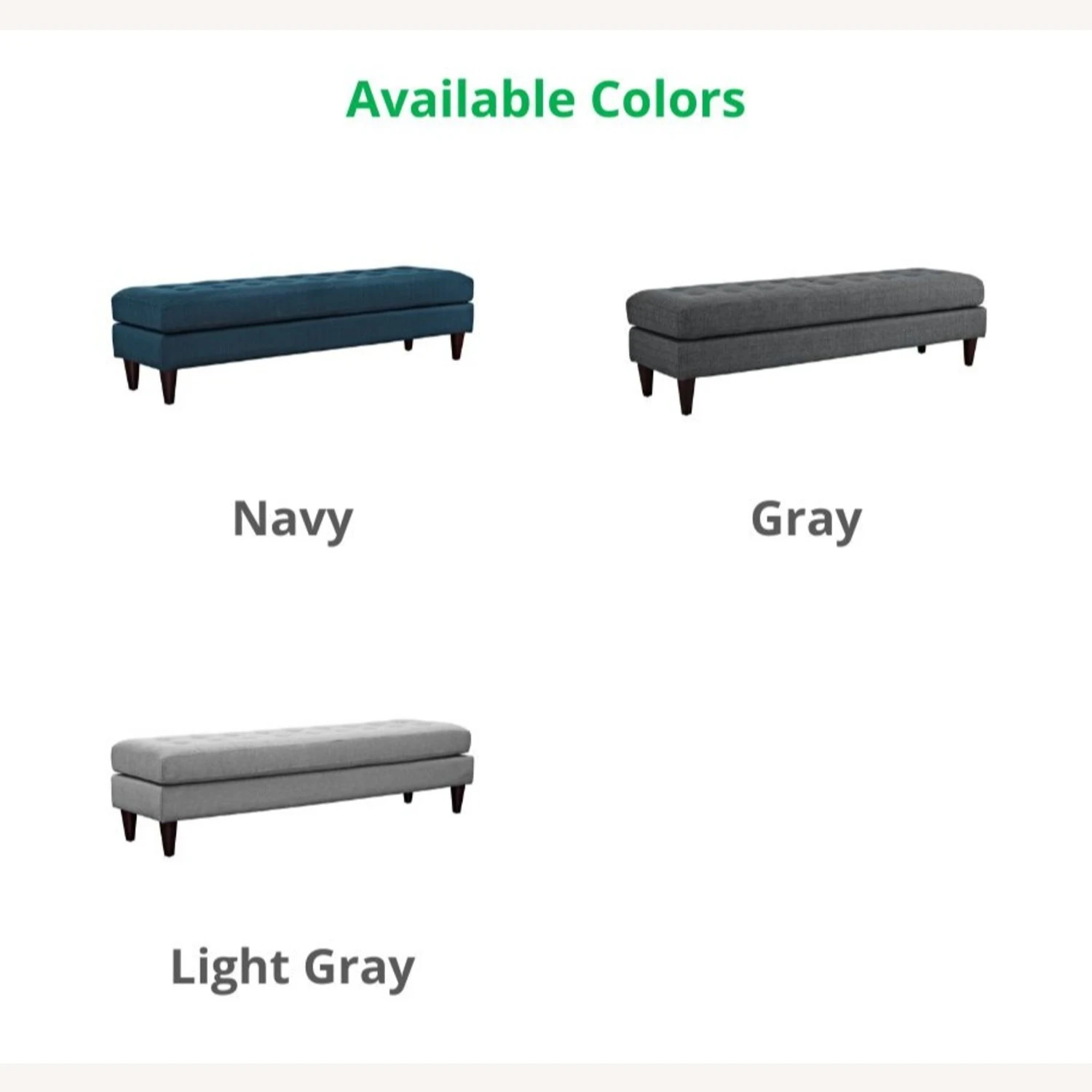 Other Large Bench In Gray Fabric With Black Stained Legs 4 Other Large Bench In Gray Fabric With Black Stained Legs - Image 4