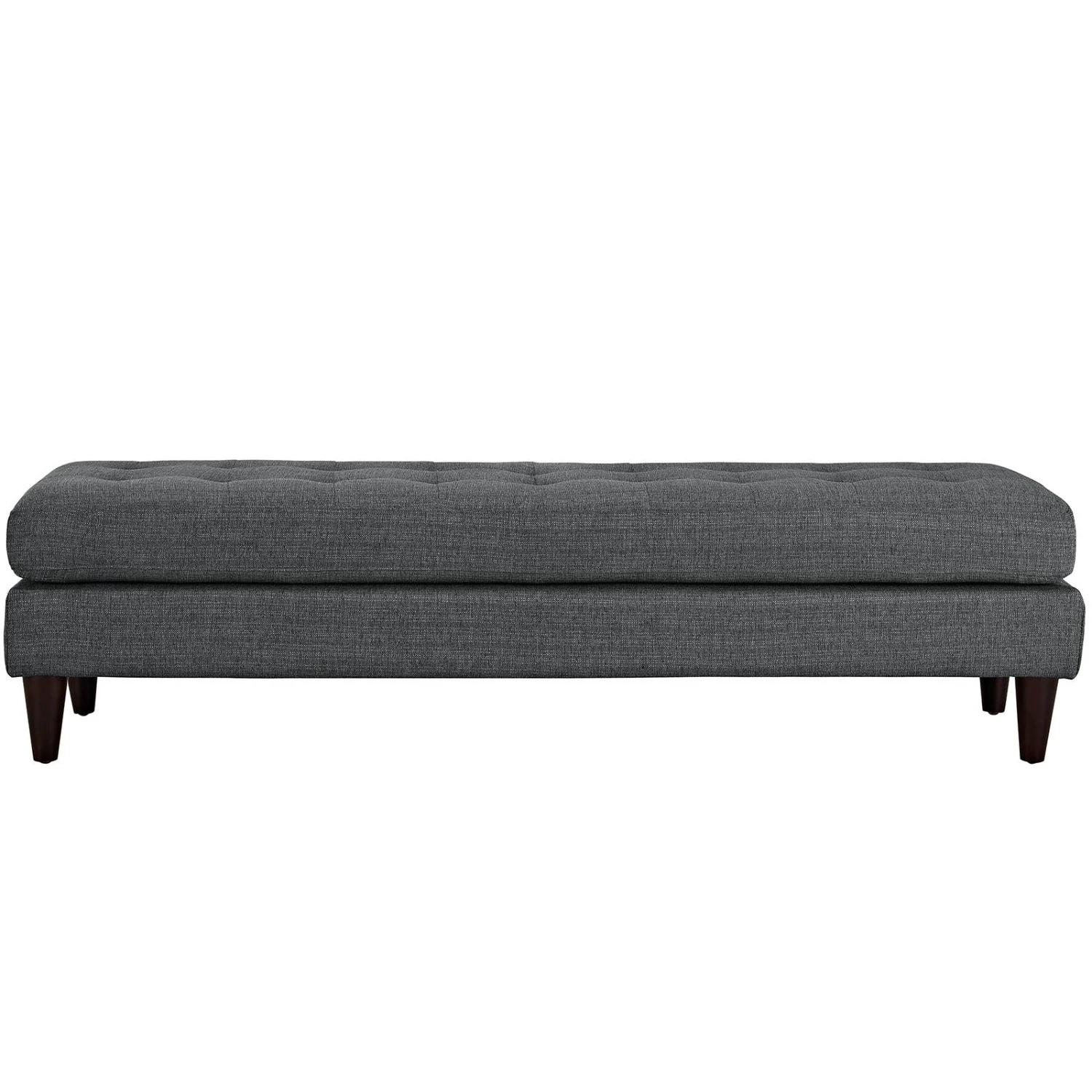 Other Large Bench In Gray Fabric With Black Stained Legs 6 Other Large Bench In Gray Fabric With Black Stained Legs - Image 6