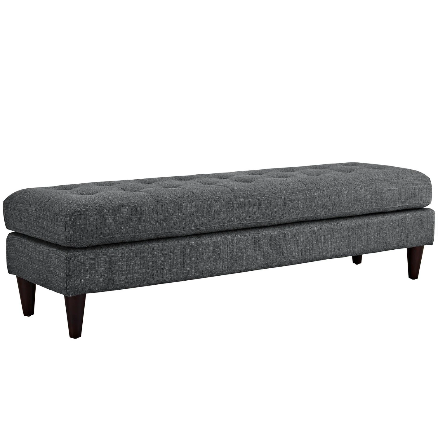 Other Large Bench In Gray Fabric With Black Stained Legs 7 Other Large Bench In Gray Fabric With Black Stained Legs - Image 7