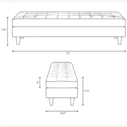 Other Large Bench In Gray Fabric With Black Stained Legs 15 Other Large Bench In Gray Fabric With Black Stained Legs - 1500 1500 frame 0 1942