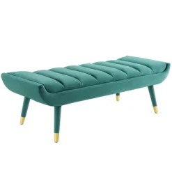 Other Modern Accent Bench In Channel Tufted Teal Velvet - 1500 1500 frame 0 1957