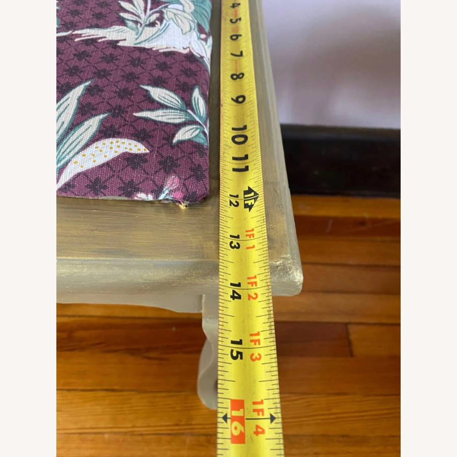 Hand Painted Vanity Bench 2 Hand Painted Vanity Bench - Image 2