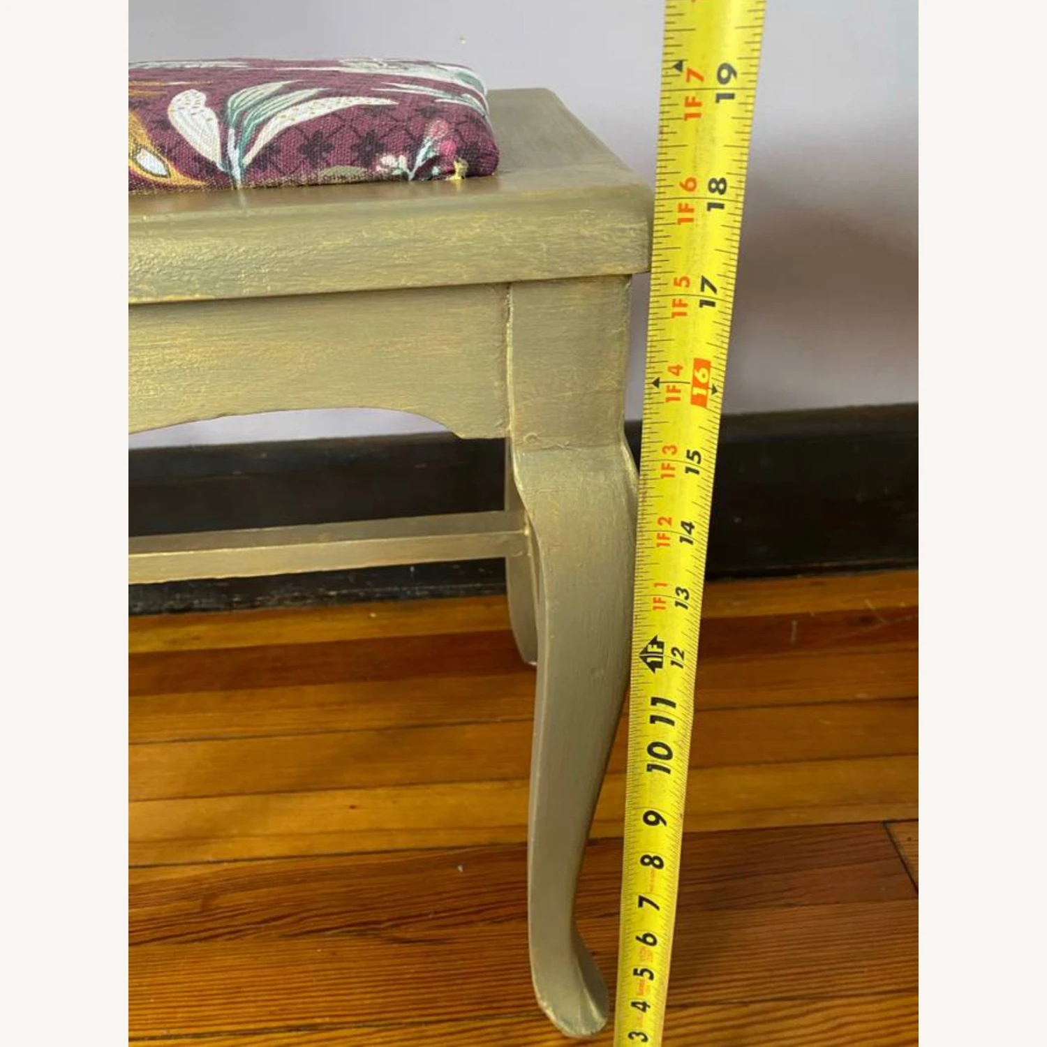 Hand Painted Vanity Bench 5 Hand Painted Vanity Bench - Image 5