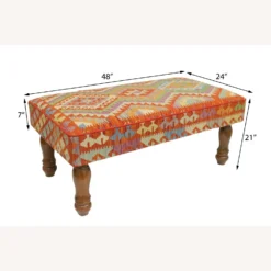 Shabby Chic Handmade Kilim Upholstered Settee