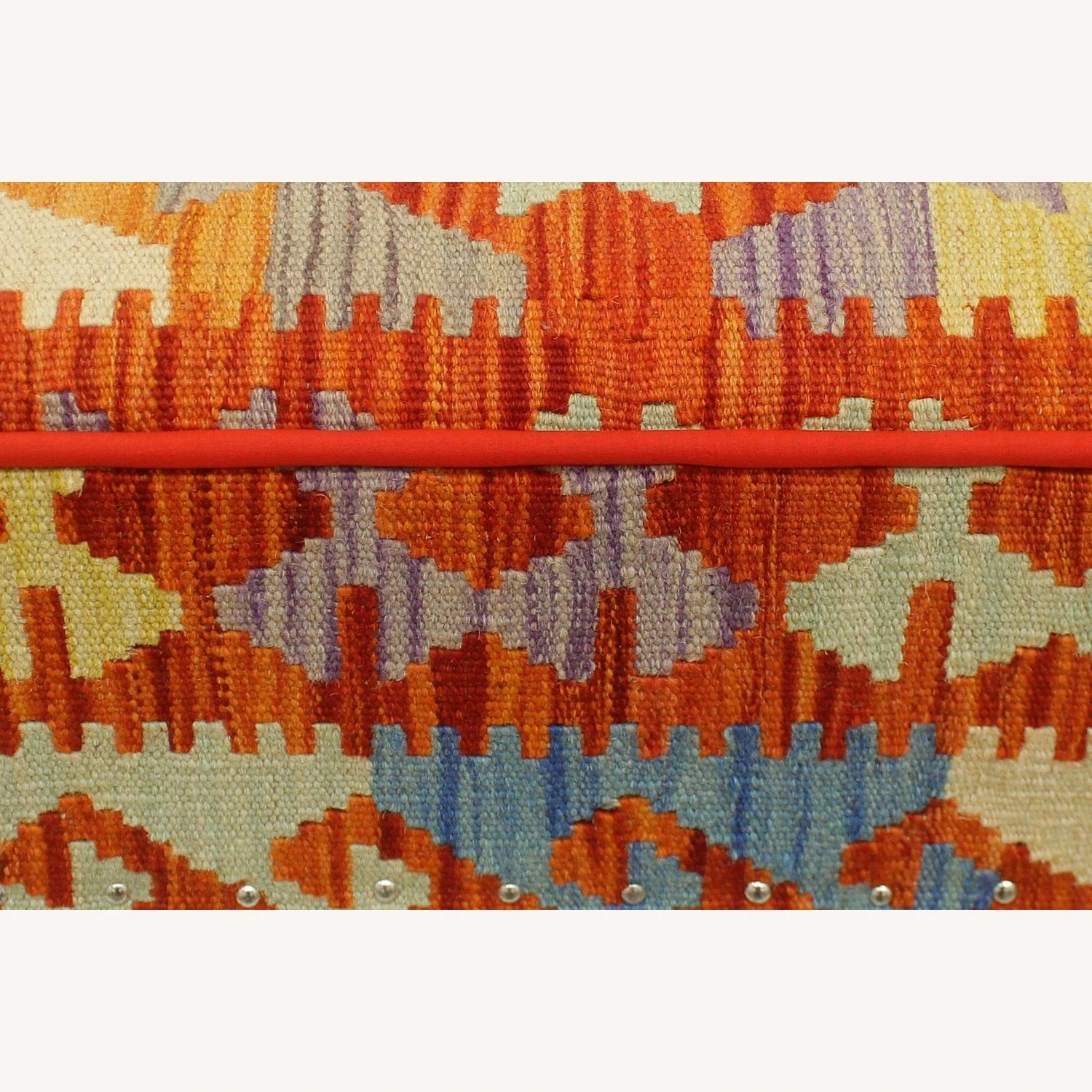 Shabby Chic Handmade Kilim Upholstered Settee 4 Shabby Chic Handmade Kilim Upholstered Settee - Image 4