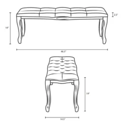 Other Bench In Beige Fabric W/ Foam Padding Finish