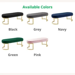 Other Bench In Grey Velvet W/ Geometrically Curved Legs