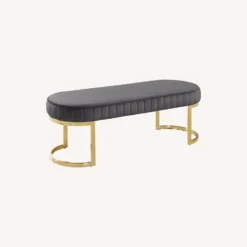 Other Bench In Grey Velvet W/ Geometrically Curved Legs - 1500 1500 frame 0 2062