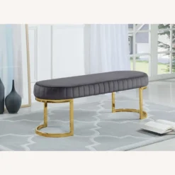 Other Bench In Grey Velvet W/ Geometrically Curved Legs - 1500 1500 frame 0 2063
