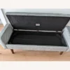 Other Grey Suede Bench Storage