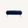 Other Bench In Navy Velvet W/ Button-Tufted Seat