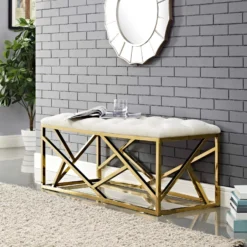 Other Bench In Ivory Fabric Seat & Gold Base - 1500 1500 frame 0 2102