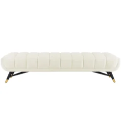 Other Bench In Ivory Velvet Fabric W/ Black Legs 10 Other Bench In Ivory Velvet Fabric W/ Black Legs - 1500 1500 frame 0 2121