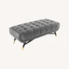 Other 47.5" Bench In Gray Velvet Polyester Upholstery
