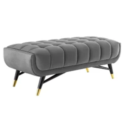 Other 47.5" Bench In Gray Velvet Polyester Upholstery - 1500 1500 frame 0 2138