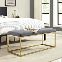 Other Bench In Gray Fabric W/ Gold Steel Base - 1500 1500 frame 0 2156