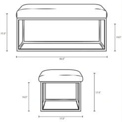 Other Bench In Gray Fabric W/ Gold Steel Base - 1500 1500 frame 0 2157