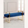 Other Bench In Thick Navy Velvet & Gold Base