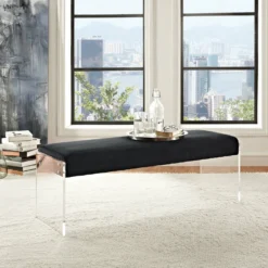 Other Bench In Black Velvet Fabric &Clear Acrylic Finish - 1500 1500 frame 0 2194