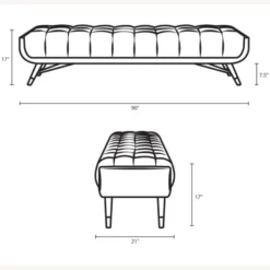 Other Bench In Sea Blue Velvet Fabric W/ Black Legs - 1500 1500 frame 0 2197