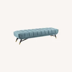 Other Bench In Sea Blue Velvet Fabric W/ Black Legs - 1500 1500 frame 0 2198