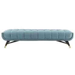Other Bench In Sea Blue Velvet Fabric W/ Black Legs - 1500 1500 frame 0 2199