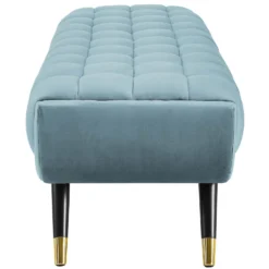 Other Bench In Sea Blue Velvet Fabric W/ Black Legs - 1500 1500 frame 0 2201