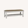 Other Bench In Antique White Wood W/ Storage Shelf