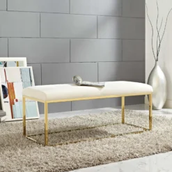 Other Modern Bench In Ivory Fabric & Gold Steel Base - 1500 1500 frame 0 2291