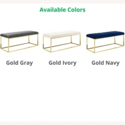 Other Modern Bench In Ivory Fabric & Gold Steel Base - 1500 1500 frame 0 2292