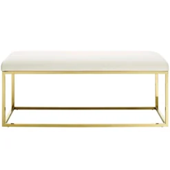 Other Modern Bench In Ivory Fabric & Gold Steel Base - 1500 1500 frame 0 2293