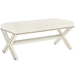 Other Bench In Ivory Velvet W/ X-Base Frame - 1500 1500 frame 0 2304