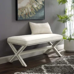 Other Bench In Ivory Velvet W/ X-Base Frame - 1500 1500 frame 0 2306