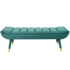 Other Modern Bench In Teal Channel Tufted Velvet Finish - 1500 1500 frame 0 2326