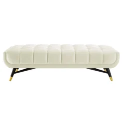 Other 60-Inch Bench In Ivory Velvet Polyester Finish - 1500 1500 frame 0 2351