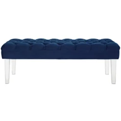 Other Bench In Navy Performance Velvet Fabric Upholstery