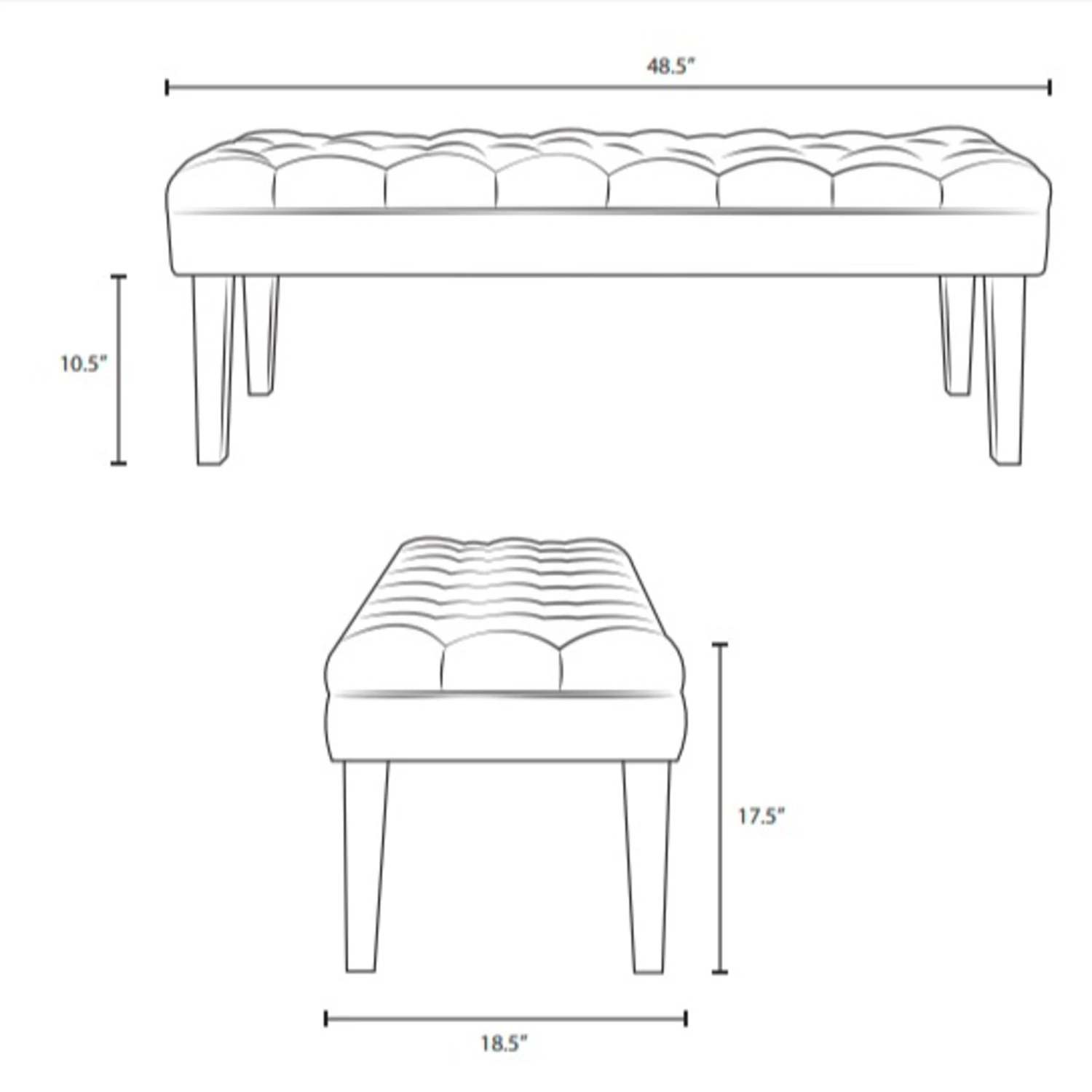 Other Bench In Navy Performance Velvet Fabric Upholstery 3 Other Bench In Navy Performance Velvet Fabric Upholstery - Image 3